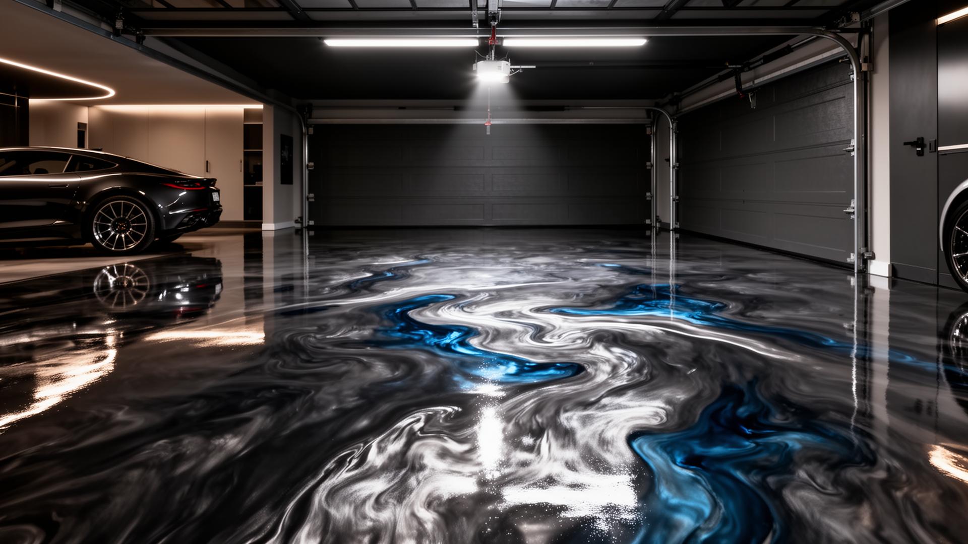 Premium metallic epoxy garage floor